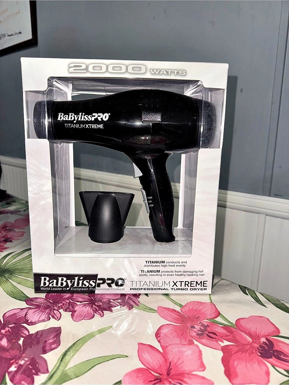 BaBylissPRO Titanium Xtreme Professional Turbo Dryer 2000 Watt Black Hair Dryer